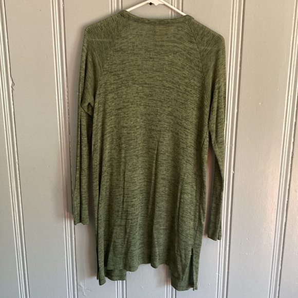 HP NWOT Draped Knit Angle Front Duster Cardigan Split Hem Sides W/ Pockets- Sz S - Picture 4 of 9